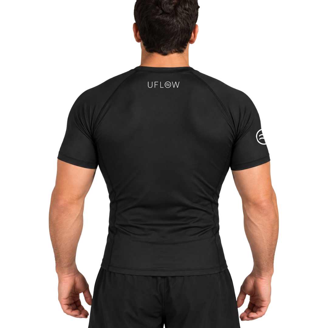Rash Guard Black - Manga Curta - UFlow x Awake BJJ