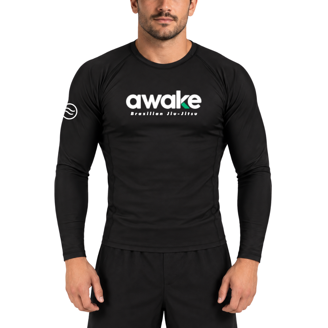 Rash Guard Black - Manga Comprida - UFlow x Awake BJJ