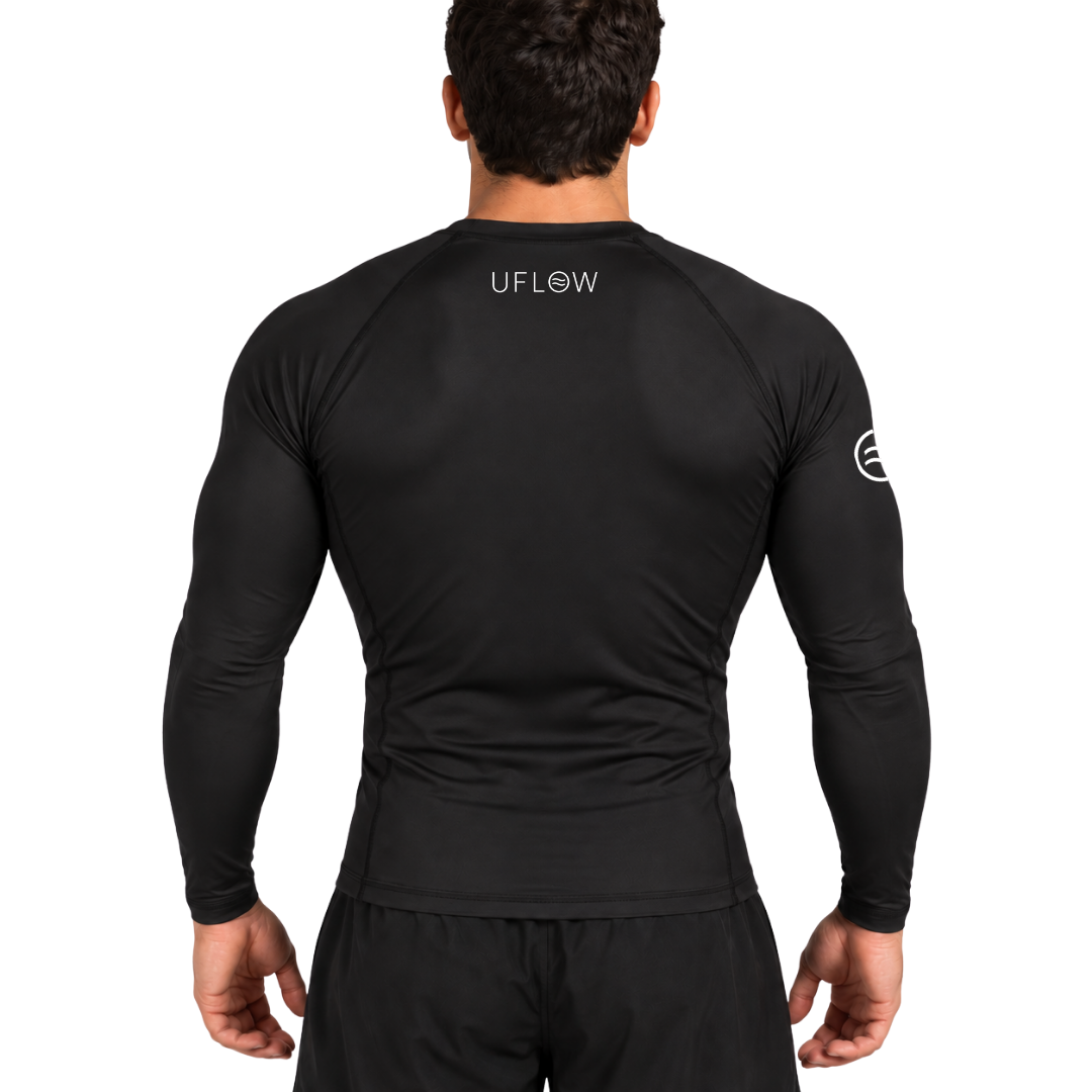 Rash Guard Black - Manga Comprida - UFlow x Awake BJJ